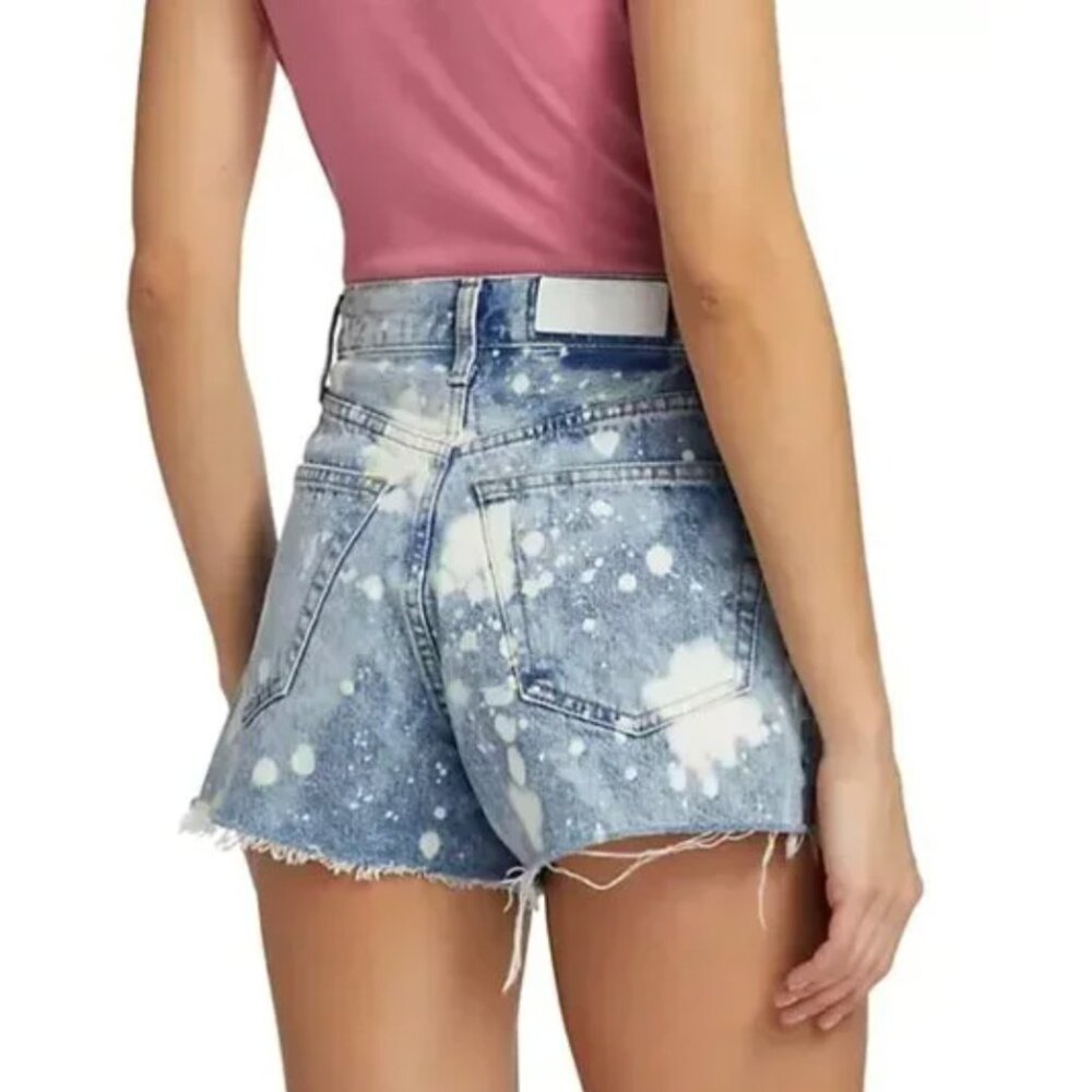 Re/Done Splash Denim 70's High Rise Shorts, Size 29